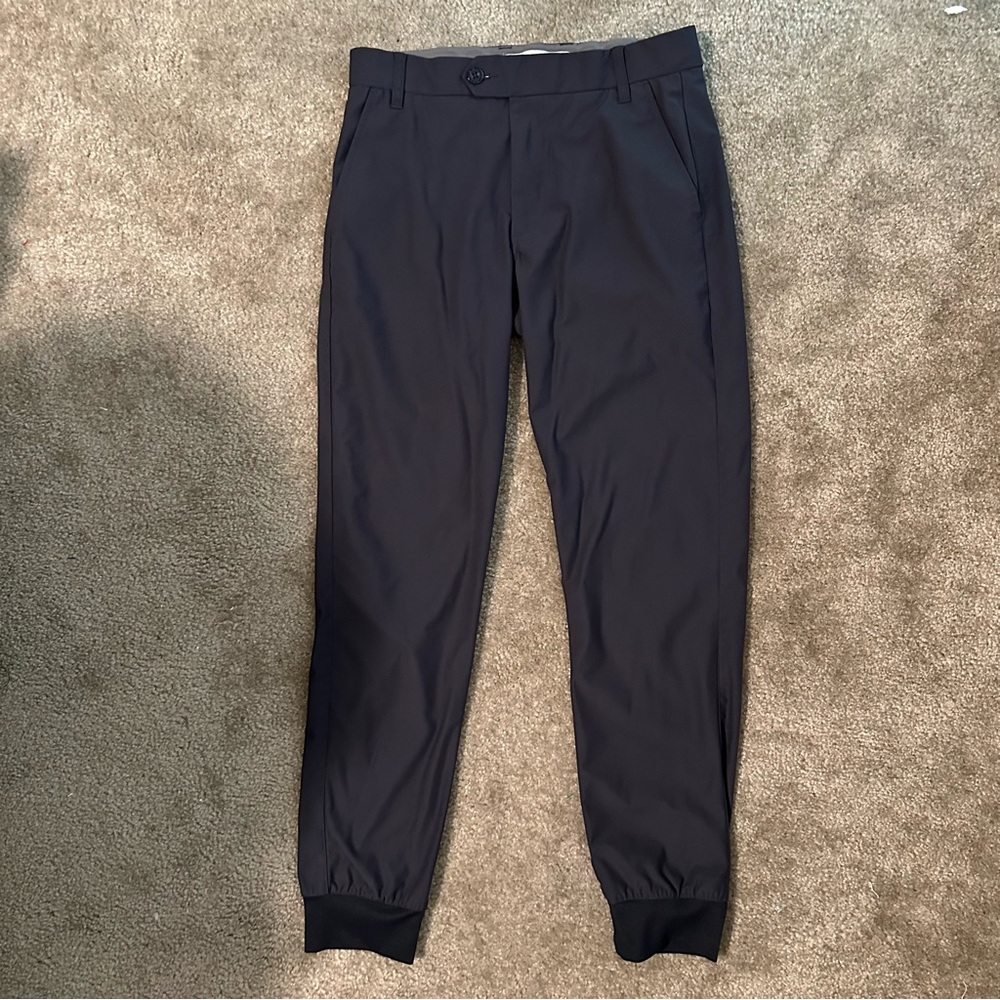 Tailor Vintage Men 30 Pants Black Canaan Slim Fit Comfort Stretch Waist Joggers